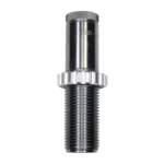 Lee Limited Production Quick Trim Rifle Dies, silver die upright with knurled cap and threaded base