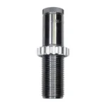 Lee 22 Creedmoor Quick Trim Die, silver and black threaded die in front view