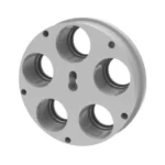 Lee 5-Hole Ultimate Tool Carrier, angled top view of gray circular carrier with five openings