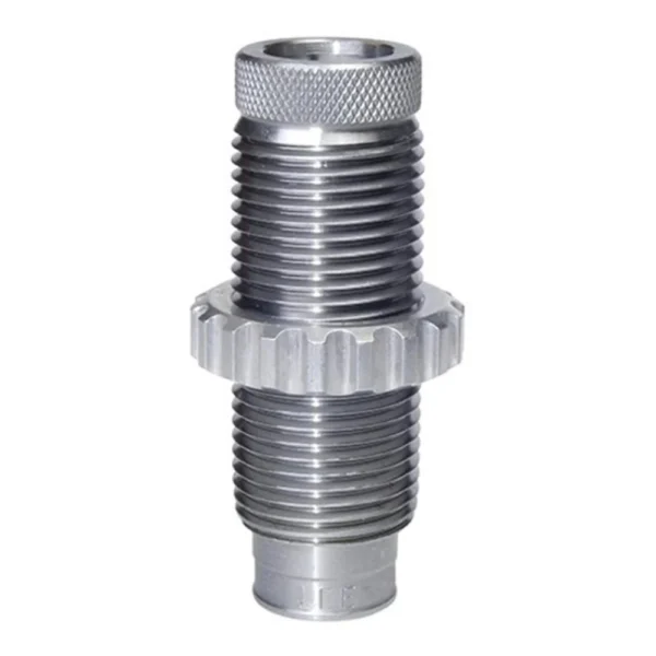 Lee Factory Crimp Rifle Die Ltd Prod, silver die in front view with threaded body and knurled top
