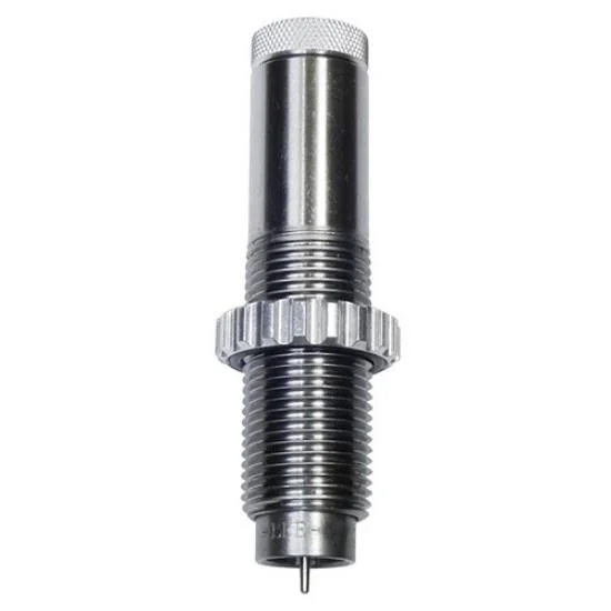 Lee Collet Necksizer Rifle Die 6mm ARC, silver and black threaded die in front view