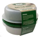 LEM Products Batter Bowl, two stacked gray bowls with green divider and paper label