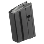 Ruger SR-556 Rifle Magazine, black metal magazine in angled side view