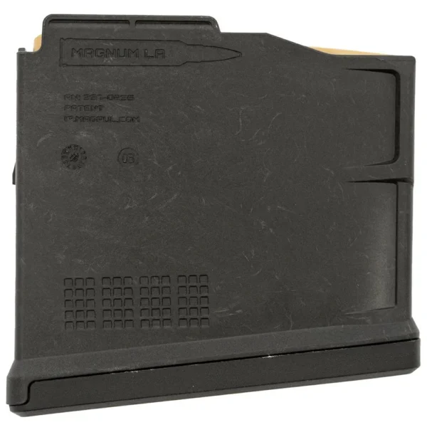 Ruger Hawkeye AI Rifle Magazine, black, left-side view with wide baseplate