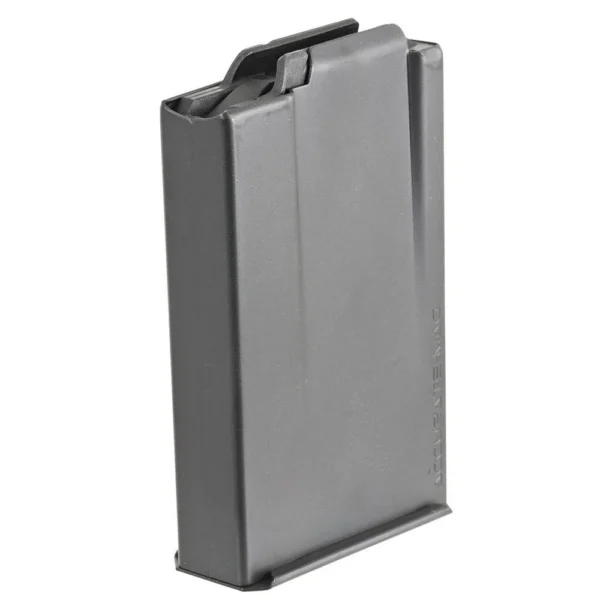 Ruger Scout AI Rifle Magazine, gray angled side view with black follower and baseplate