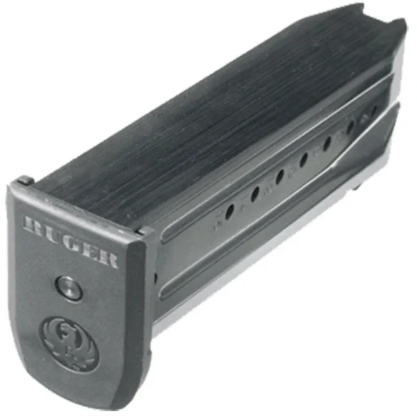Ruger Handgun Magazine for SR9 & SR9C, blued steel angled view with black baseplate