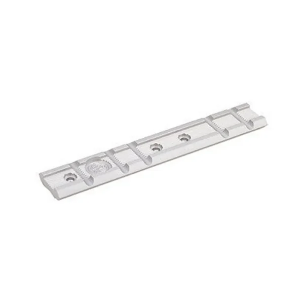 Ruger MK III Weaver Scope Base, silver angled top view with mounting slots and screws