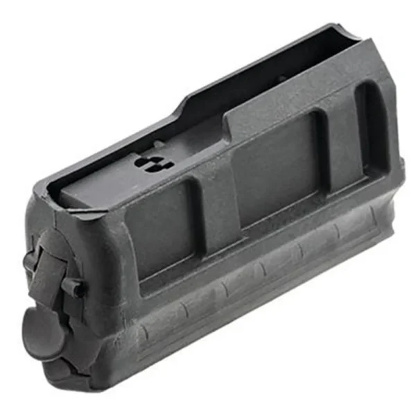 Ruger American Rifle Magazine, black angled view with moulded sides and open top