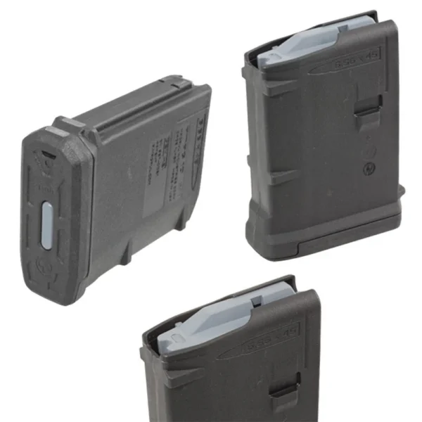 Ruger SR-556 AR-15 Rifle Magazine, black angled view showing three magazines