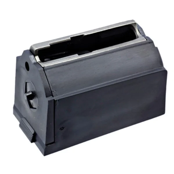 Ruger JHX-2 Rifle Magazine for 77/22 black magazine, angled top view with open feed area