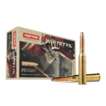Norma WhiteTail Rifle Ammunition 7.7 Jap box with deer artwork and three brass cartridges