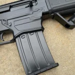 SDS T5RDM Turkish Standard Magazine, black curved magazine inserted in firearm receiver