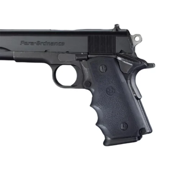Hogue Grips Para Ordinance P-13 Rubber Grip, black, side view with finger grooves