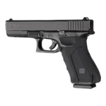 Hogue Wrapter Adhesive Grip for Glock, black block-textured grip installed in side view