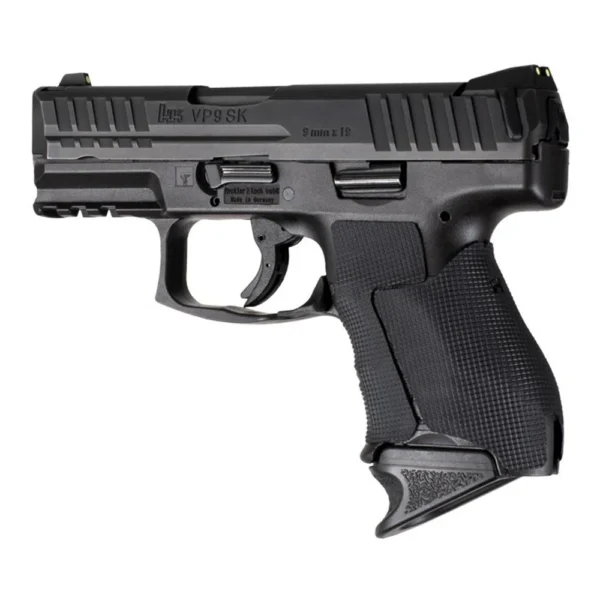 Hogue Wrapter H&K VP9SK adhesive grip, black rubber block texture shown installed in side view