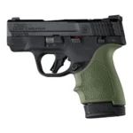 Hogue Inc. Hogue HandAll Beaver Tail Handgun Grip Sleeve S&W M&P 9 Shield Plus OD Green