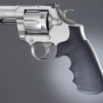 Hogue Colt King Cobra & Anaconda Rubber Monogrip, black finger-groove grip mounted on revolver