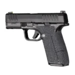 Hogue Wrapter Springfield Hellcat Pro adhesive grip, black heavy grit texture in side view