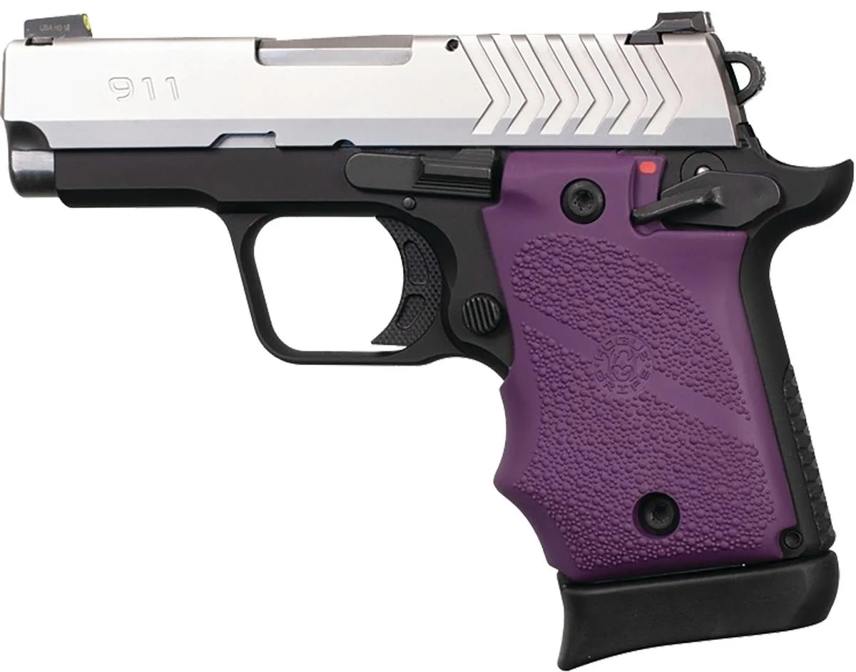 primary-40489 Hogue Inc. Hogue Ambi Safety Rubber Grip for Springfield Armory 911 9mm- Purple