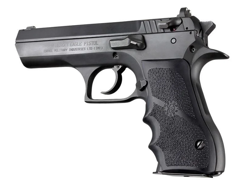 primary-40511 Hogue Magnum Research Baby Eagle Rubber Grips, black finger-groove grip installed, left side