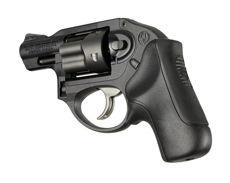 primary-40517 Hogue Inc. Ruger LCR Bantam Boot Tamer Cushion Grip, black, right-side view mounted on revolver