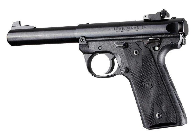 primary-40519 Hogue Inc. Ruger 22/45 MKIV Rubber Grip Panels Checkered W/Diamonds Black