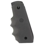 Hogue Overmolded Rubber Grip for Ruger 22/45 MKIV, slate grey side view with finger grooves