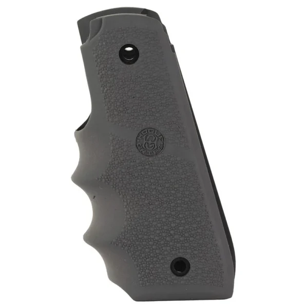 Hogue Overmolded Rubber Grip for Ruger 22/45 MKIV, slate grey side view with finger grooves