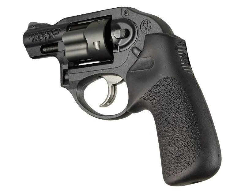 primary-40527 Hogue Ruger LCR/LCRx Tamer Cushion Grip, black textured grip mounted on a revolver