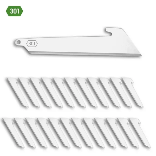 Outdoor Edge 3.0'' Utility Blade Pack 24/ct, silver utility blades arranged in two rows