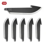 Outdoor Edge 2.2-inch Drop-Point Blade Pack with six black replacement blades