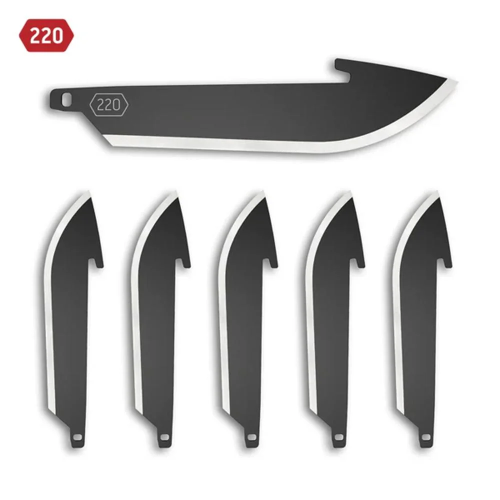 primary-40566 Outdoor Edge 2.2-inch Drop-Point Blade Pack with six black replacement blades