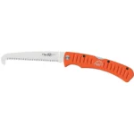 Outdoor Edge Flip'n Zip Folding Saw, orange handle, side view with blade unfolded