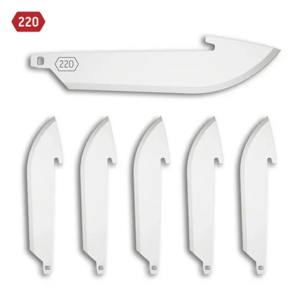 Outdoor Edge 2.2-inch Drop-Point Blade Pack with six silver replacement blades