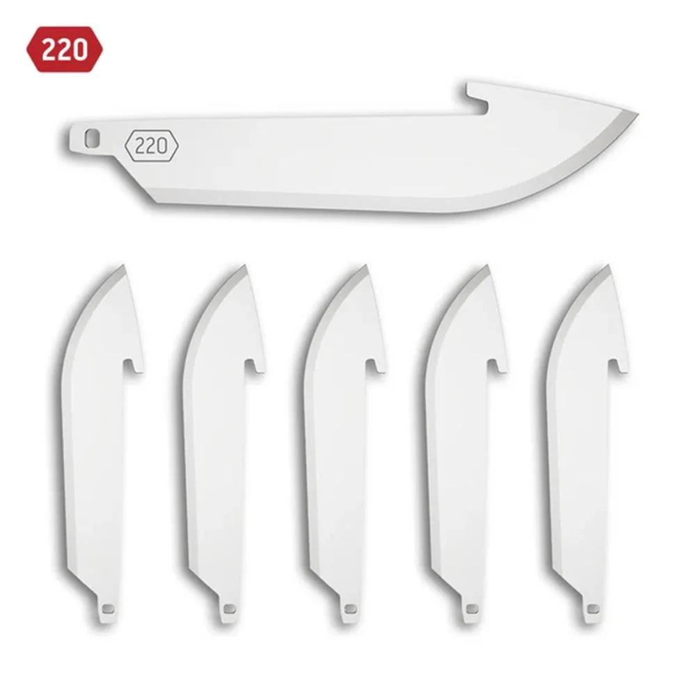 primary-40582 Outdoor Edge 2.2-inch Drop-Point Blade Pack with six silver replacement blades