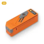 Outdoor Edge 3.0-inch Drop-Point Blade Dispenser in orange and gray, angled view