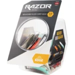 Outdoor Edge Razor Mini Fishbowl Display, angled front view with clear bowl of multicolor knives
