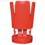 J-Ron Inc. Claybuster Shotshell Wads, red front view with four split petals and round base