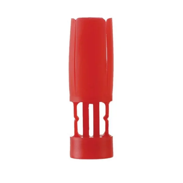 J-Ron Inc. Claybuster shotshell wad, red front view with slotted base