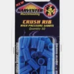 J-Ron Inc. Harvester Muzzleloading Crush Rib Sabots, blue sabots in clear retail pack