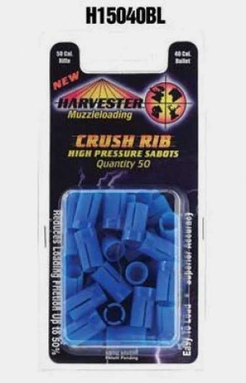 primary-40614 J-Ron Inc. Harvester Muzzleloading Crush Rib Sabots, blue sabots in clear retail pack