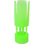 Claybuster Shotshell Wads, bright green plastic wad shown upright from the side