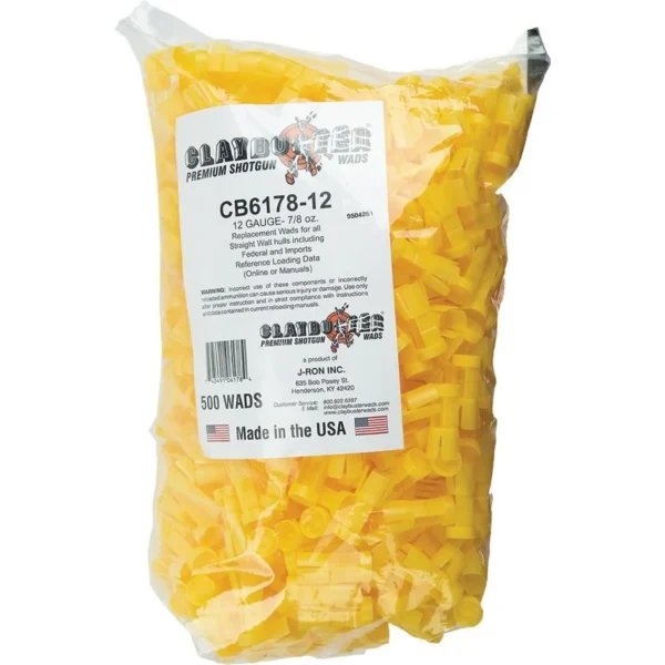 J-Ron Inc. Claybuster Shotshell Wads 12 ga - 7/8 oz Yellow 500/ct