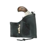 North American Arms Pocket Holster in black nylon, front view with pistol and cartridge loops