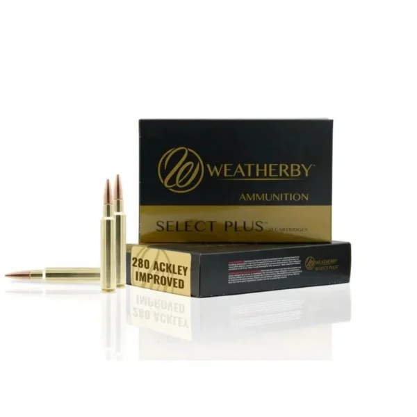 Weatherby Ammunition Weatherby Select Plus Classic Hybrid Rifle Ammunition .280 Ackley Improved 168 gr JHP 20/ct