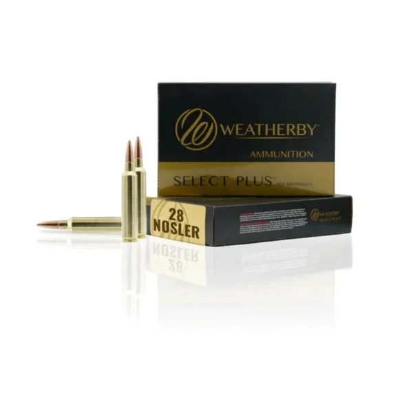 Weatherby Ammunition Weatherby Select Plus Rifle Ammunition 28 Nosler 180gr Berger VLD 3050 fps 20/ct