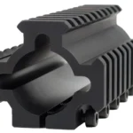 TacStar Shotgun Rail Mount - Short in black, angled view with top and side rails