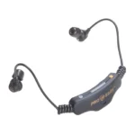 Pro-Ears Stealth 28 HTBT Electronic Ear Buds, black neckband and wired earbuds, front view