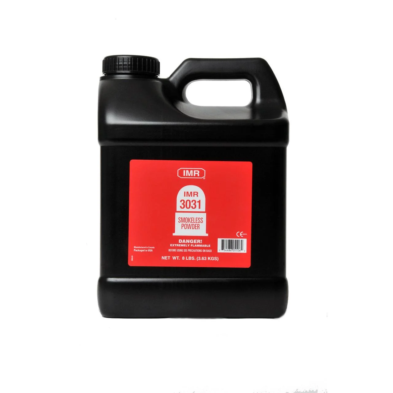 primary-40756 IMR 3031 Smokeless Rifle Powder, black handled container with red front label