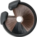 Bear Archery Replacement Biscuit Arrow Rest, brown bristles and black frame in front view